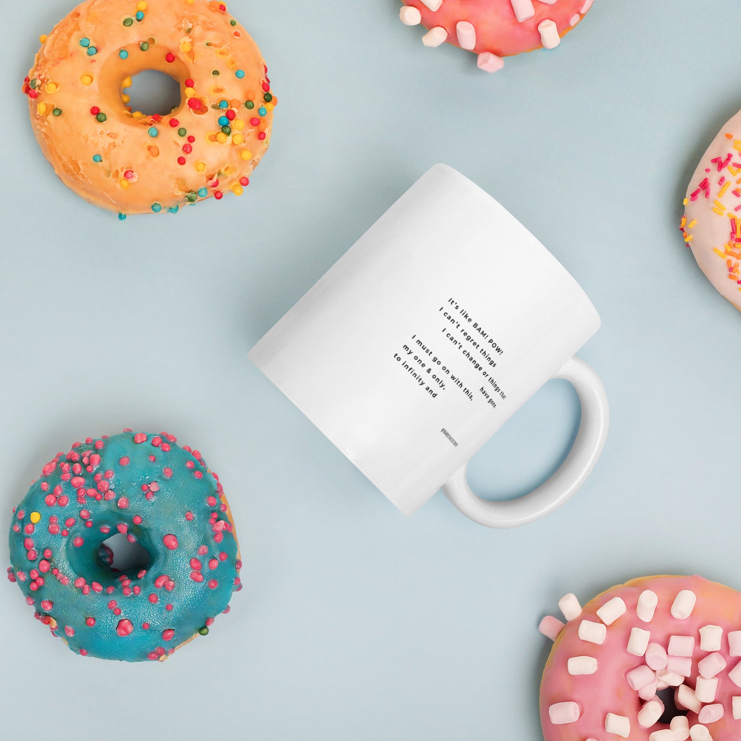 It's like BAM! POW! White glossy mug