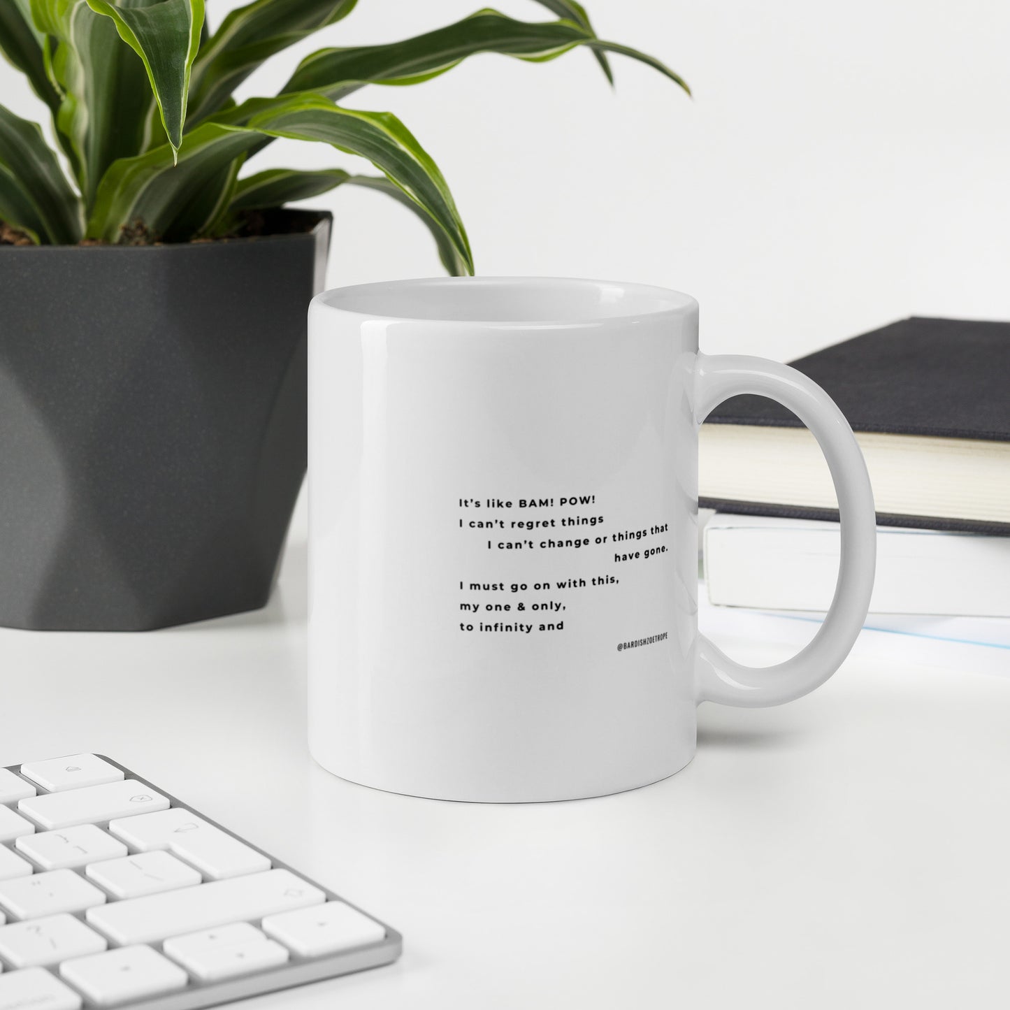 It's like BAM! POW! White glossy mug