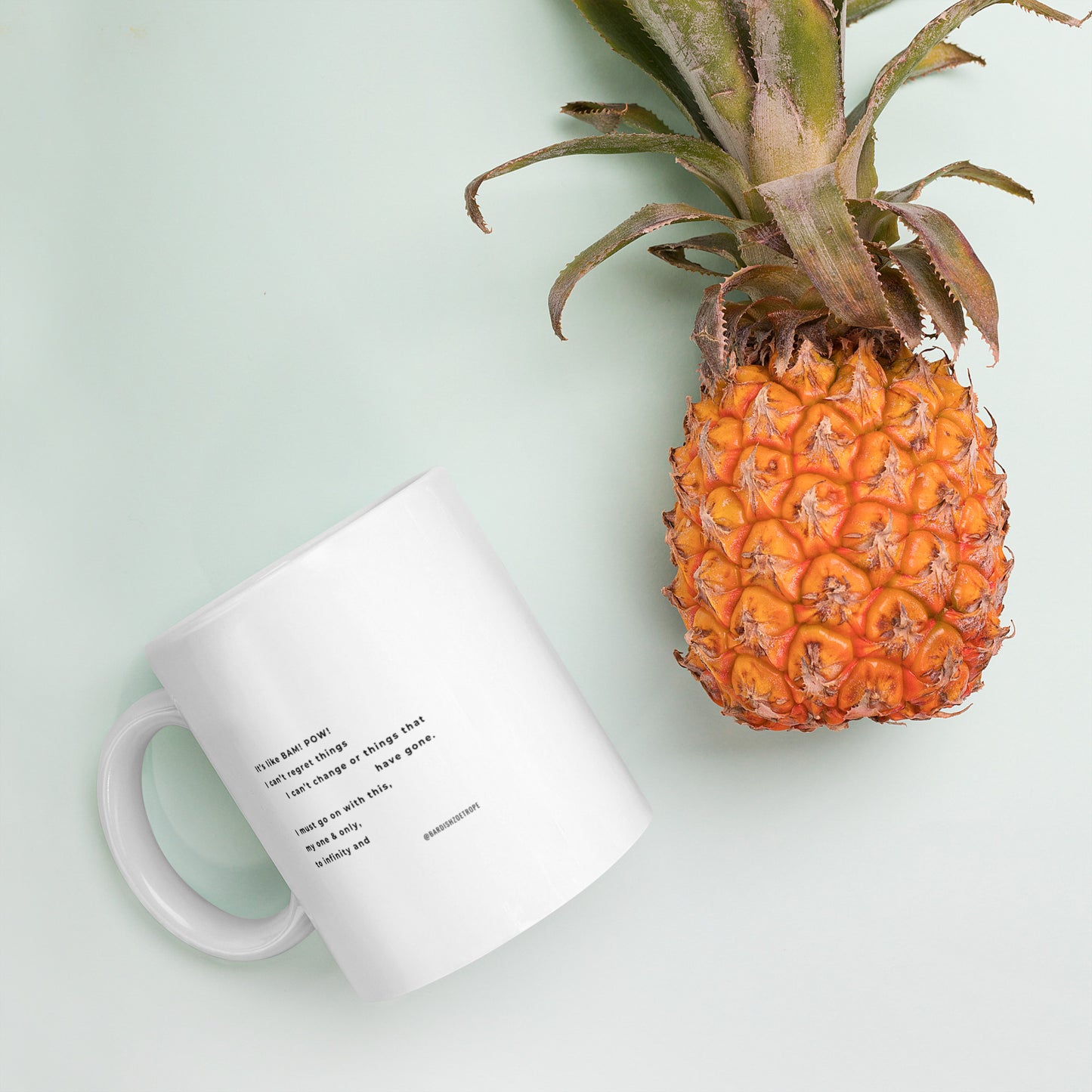 It's like BAM! POW! White glossy mug