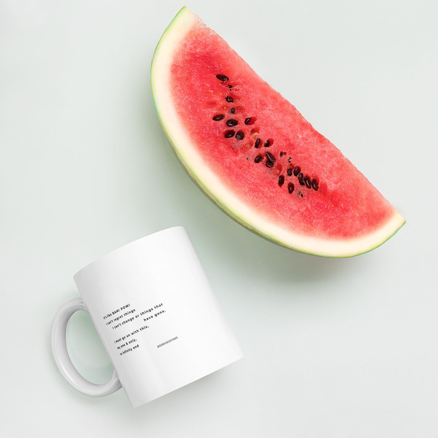 It's like BAM! POW! White glossy mug