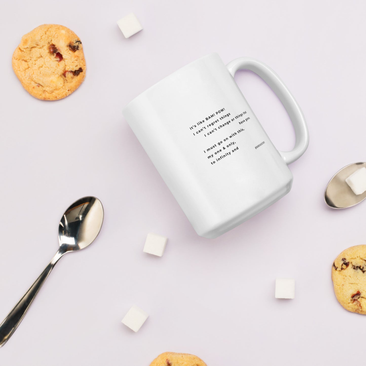It's like BAM! POW! White glossy mug