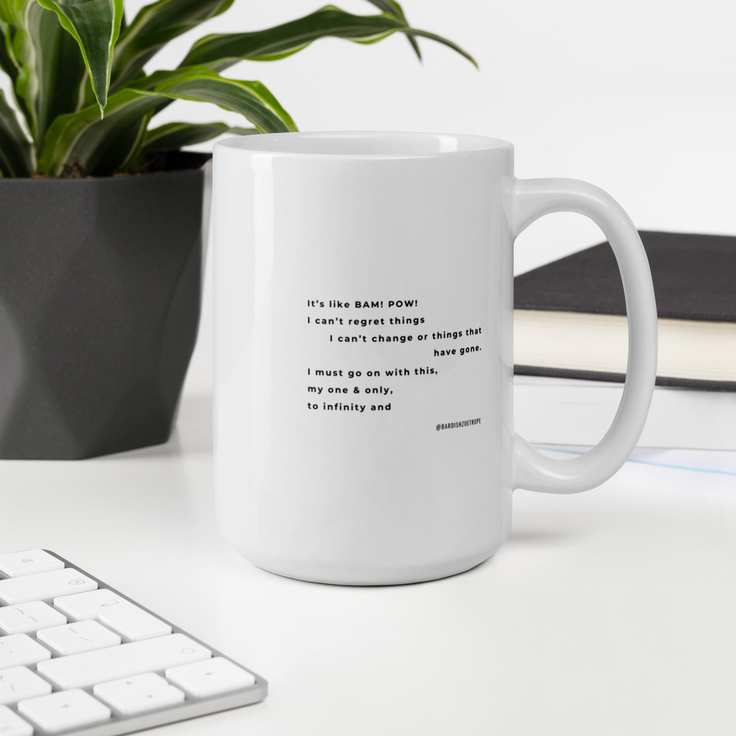 It's like BAM! POW! White glossy mug