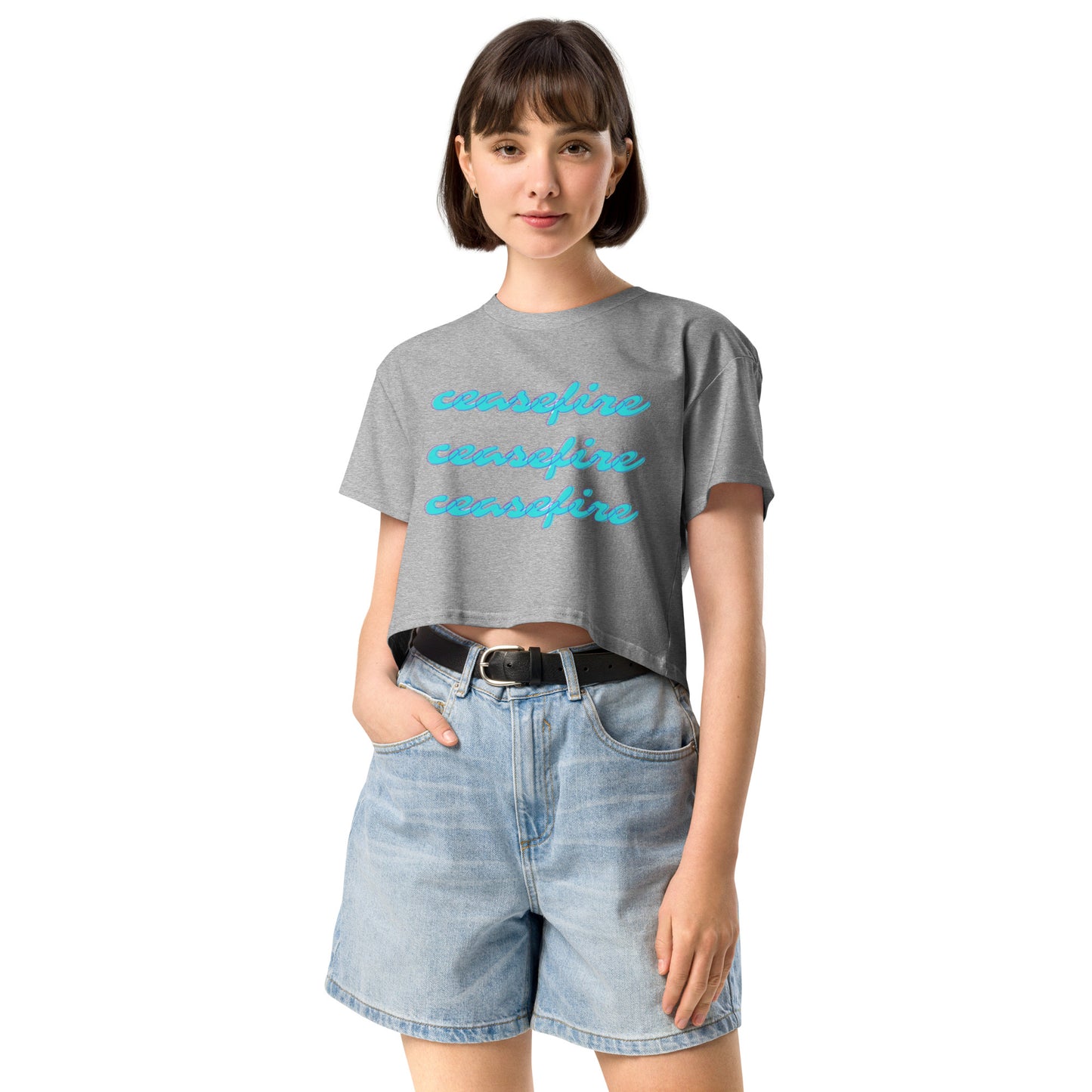 Ceasefire Script Crop Top