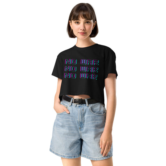 No War Block Script Crop Top