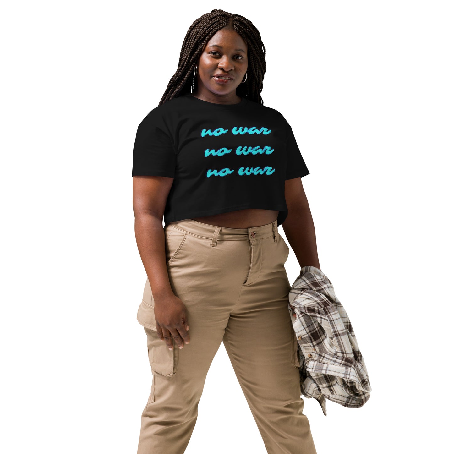 No War Script Crop Top