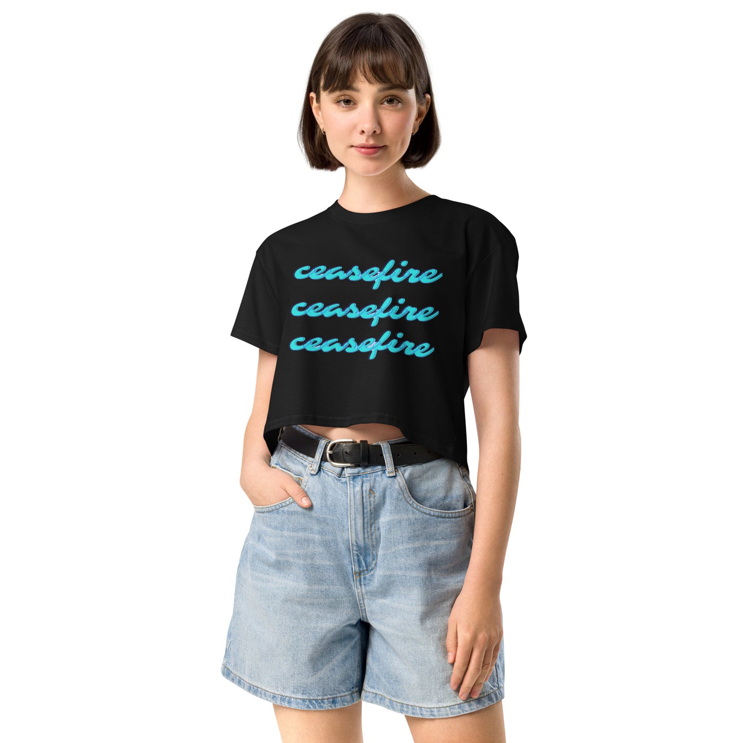 Ceasefire Script Crop Top