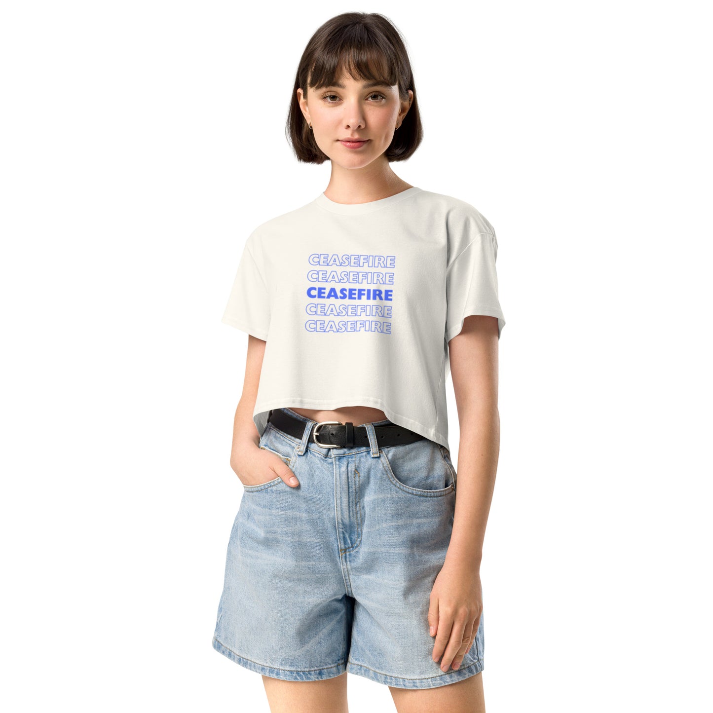 Ceasefire Blue Crop Top