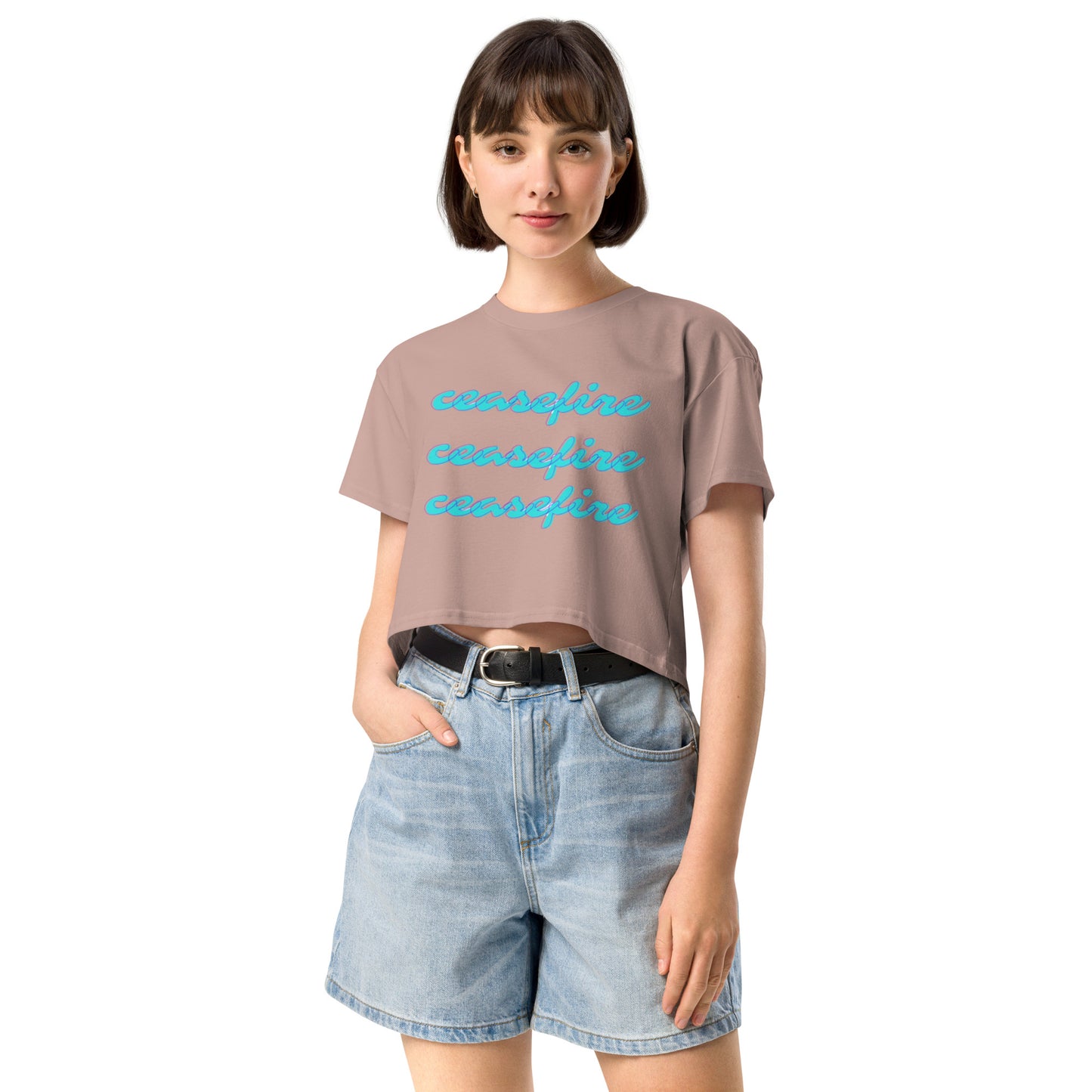 Ceasefire Script Crop Top