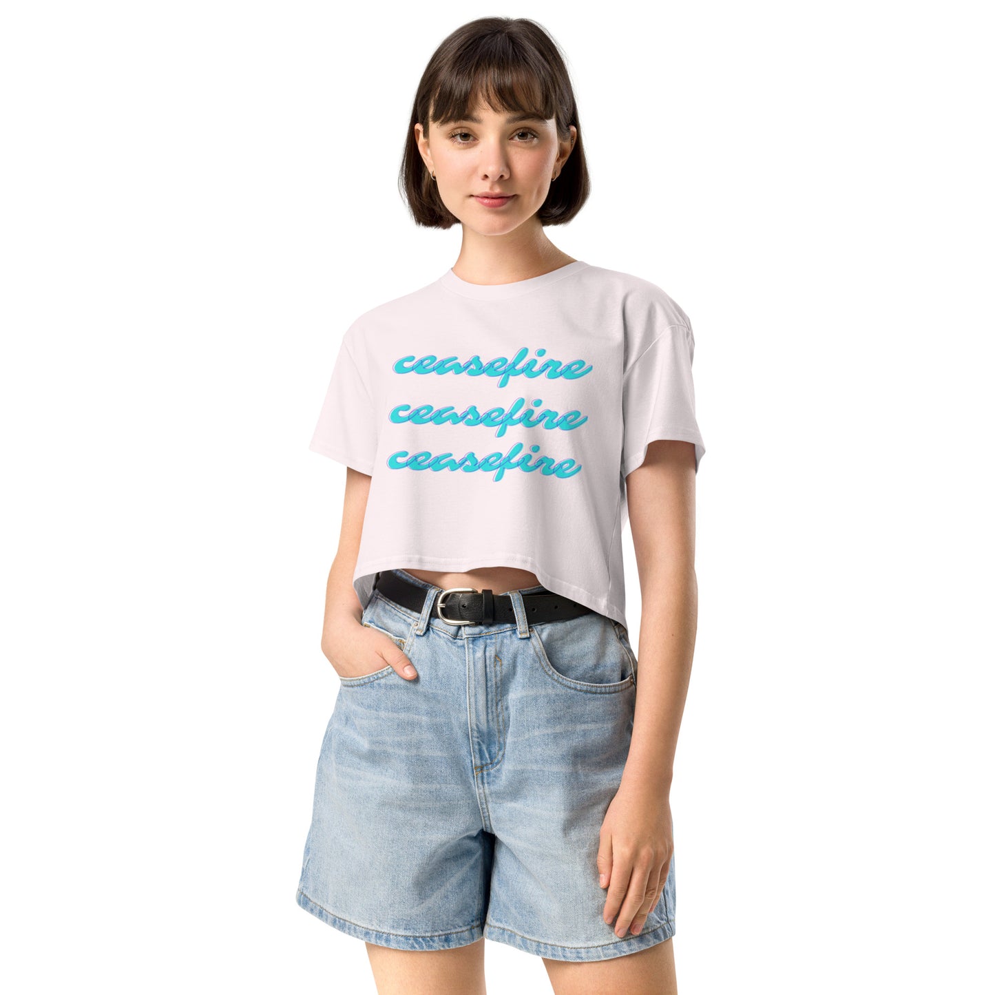 Ceasefire Script Crop Top