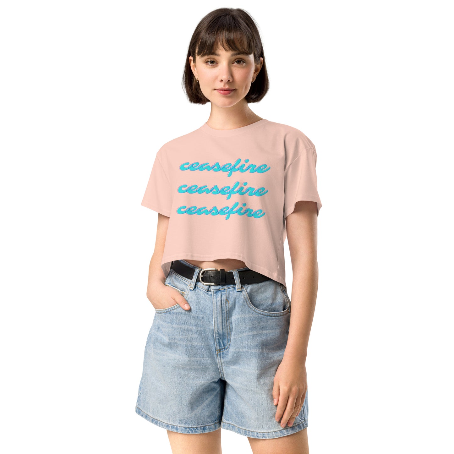 Ceasefire Script Crop Top