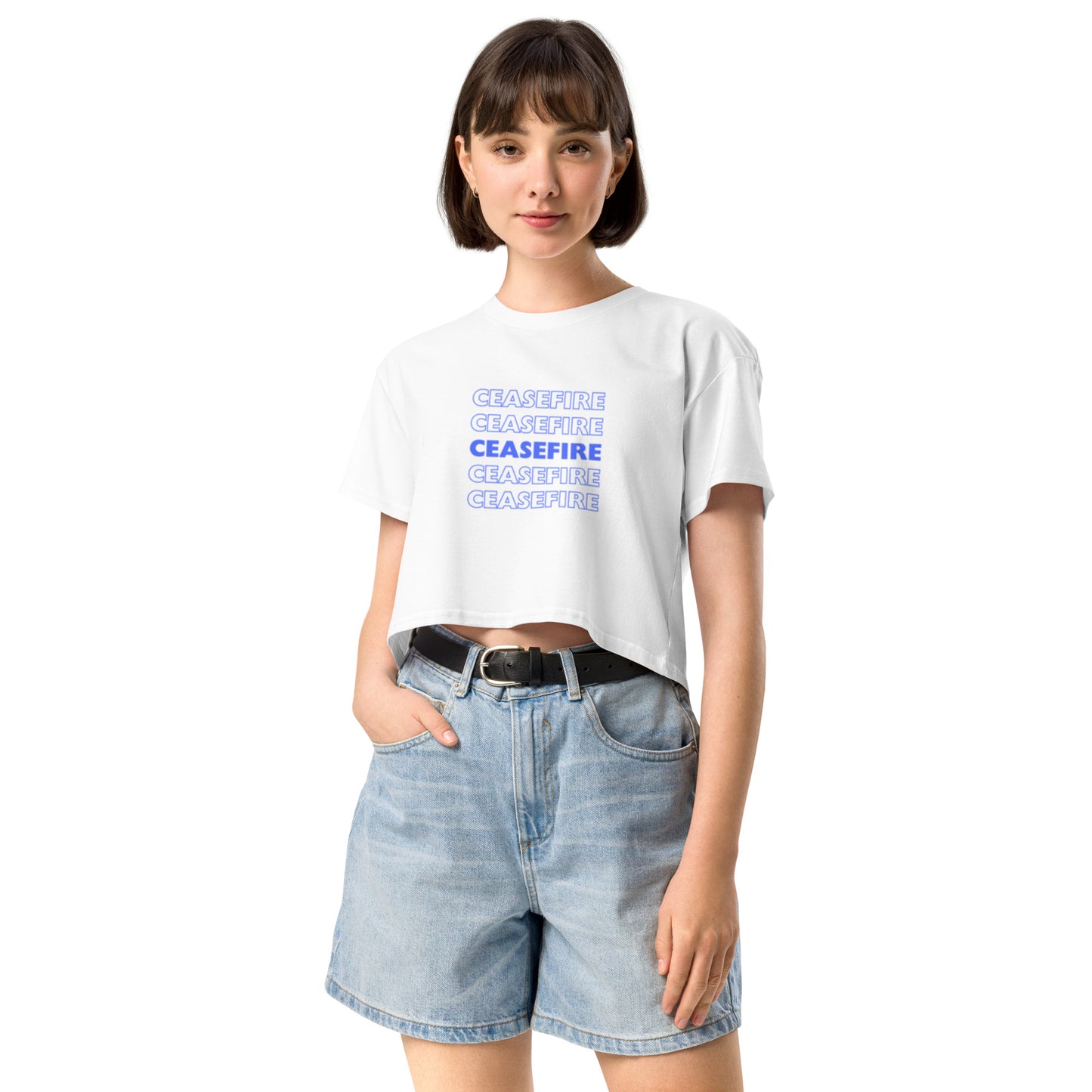 Ceasefire Blue Crop Top