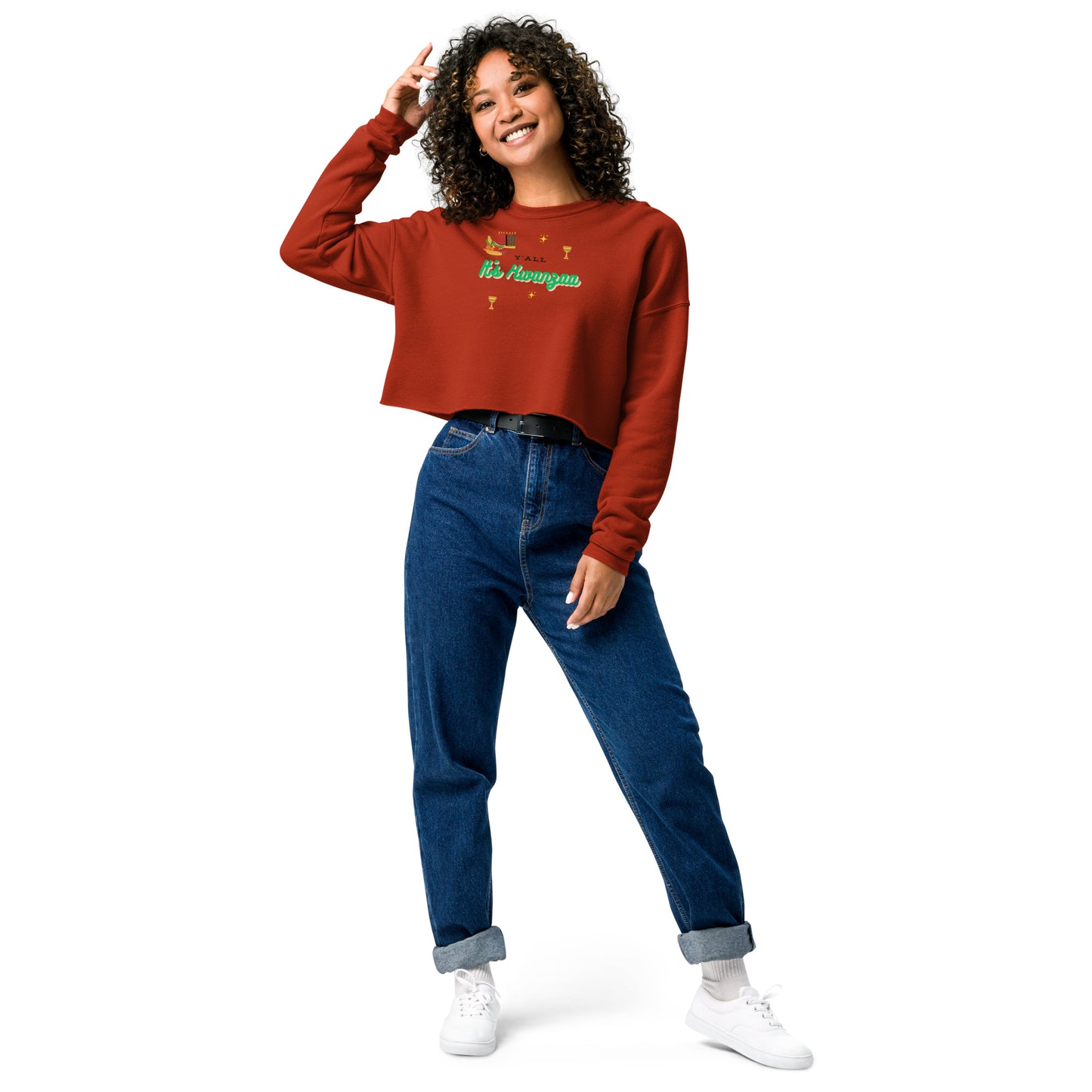 Y'all It's Kwanzaa Crop Sweatshirt