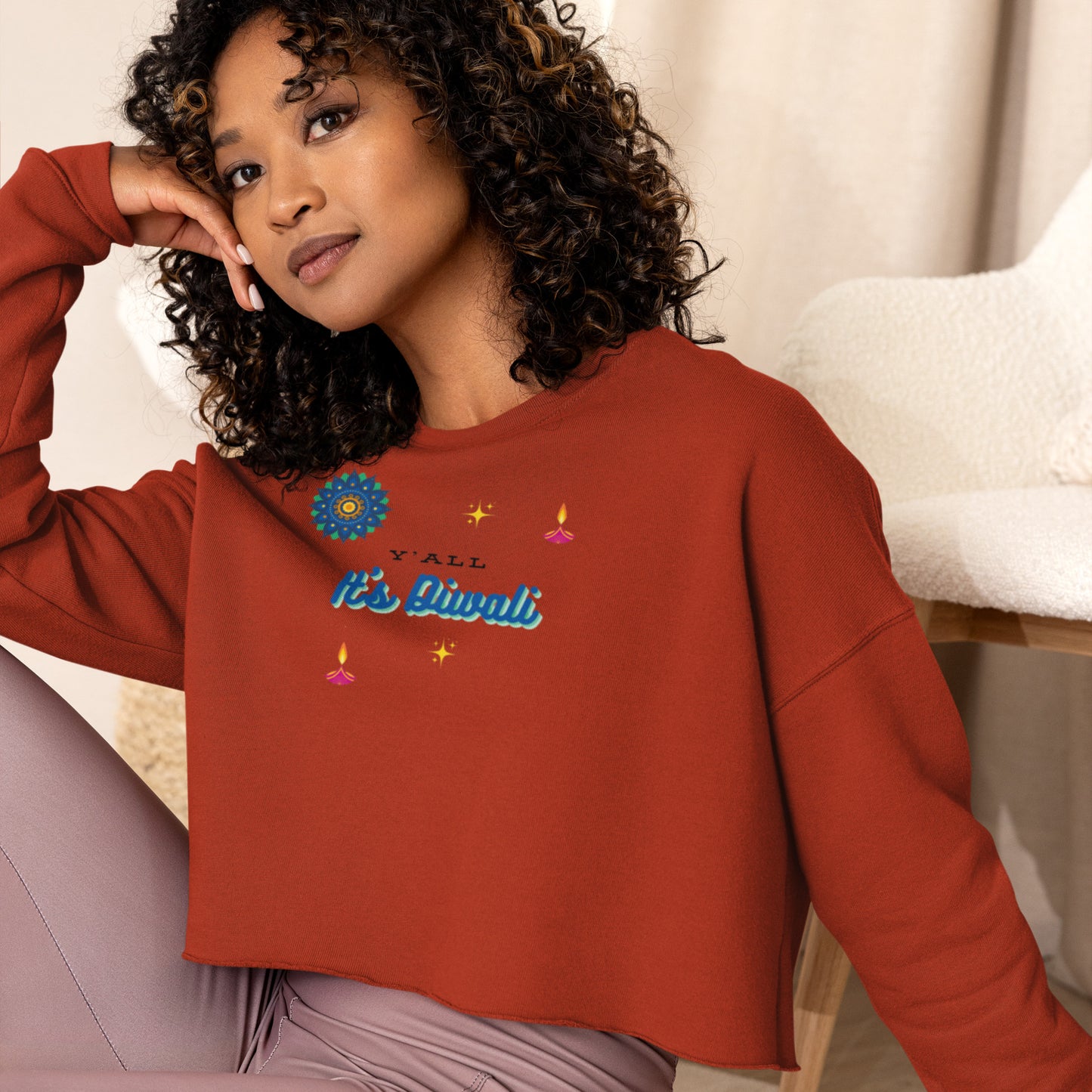 It's Diwali Crop Sweatshirt
