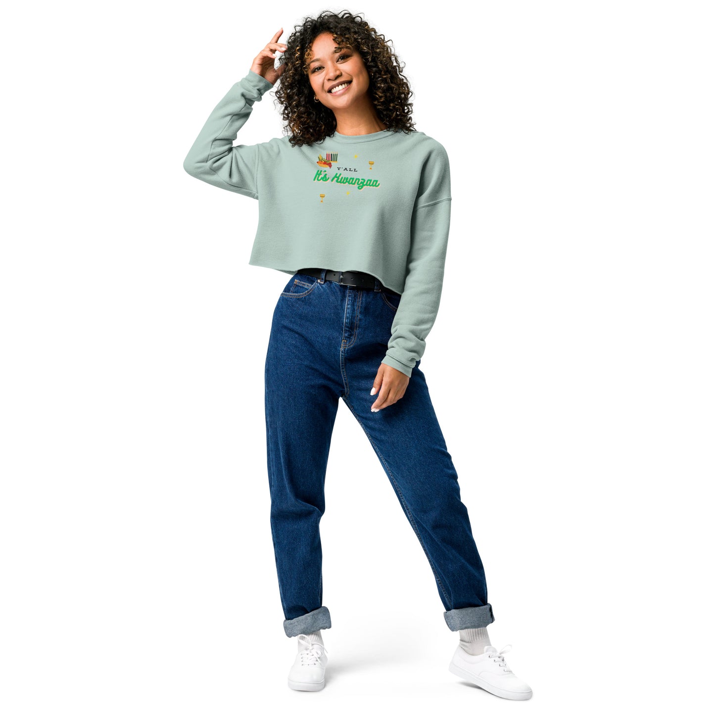 Y'all It's Kwanzaa Crop Sweatshirt