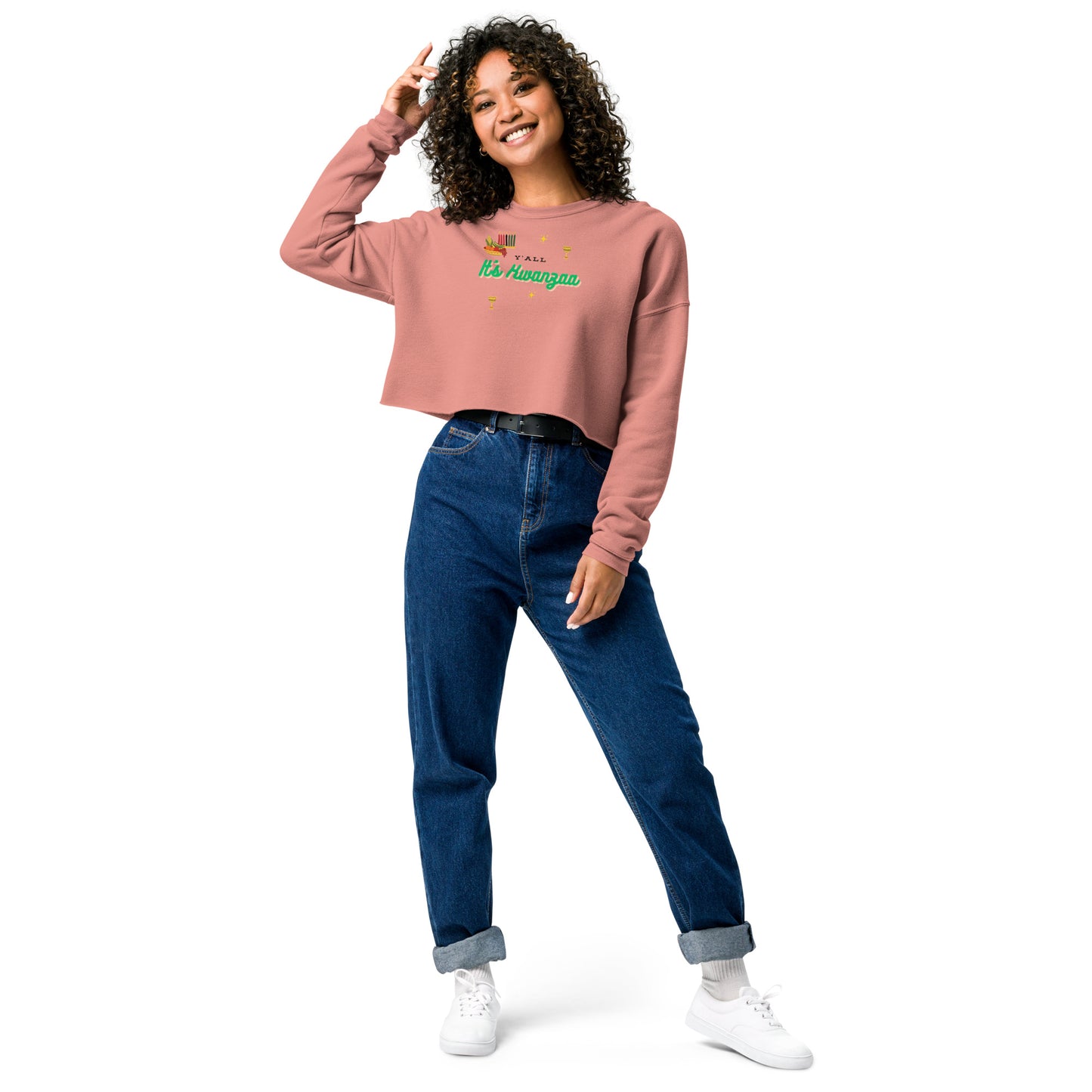 Y'all It's Kwanzaa Crop Sweatshirt
