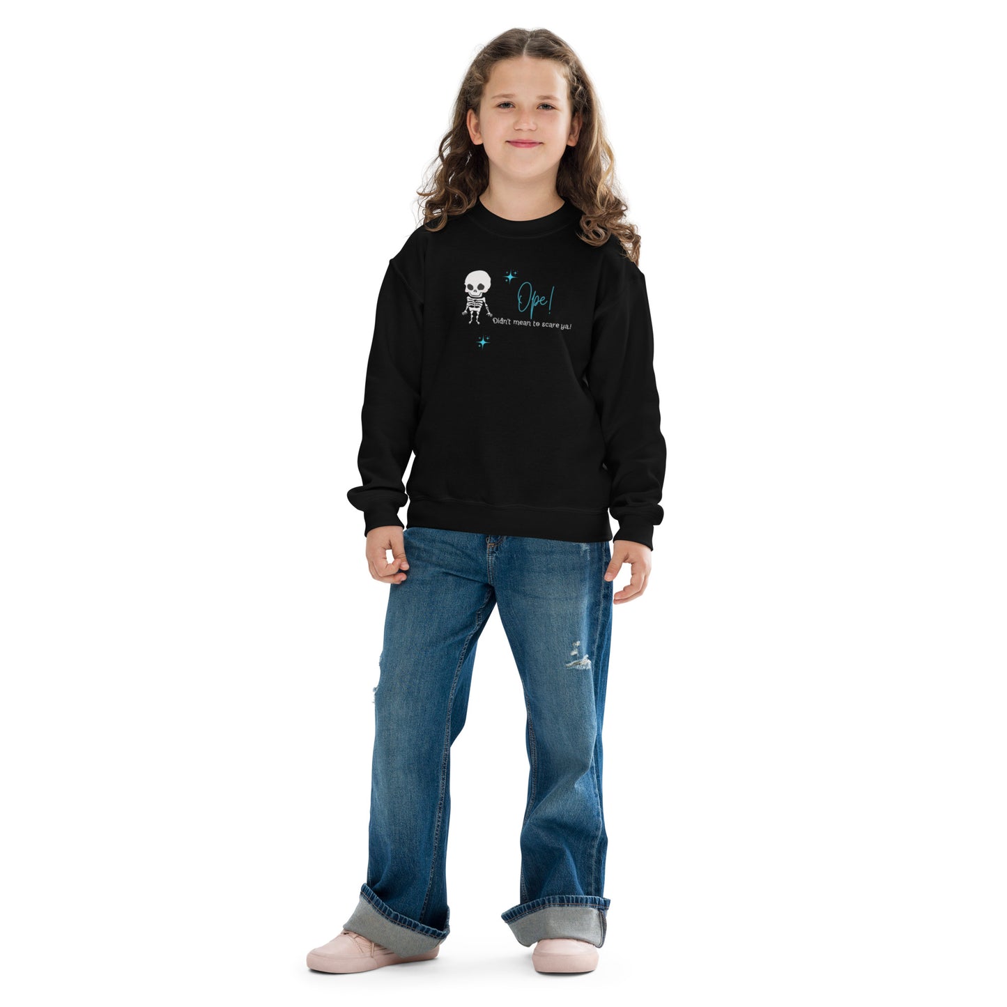 Skeleton Ope! Youth Crewneck Sweatshirt