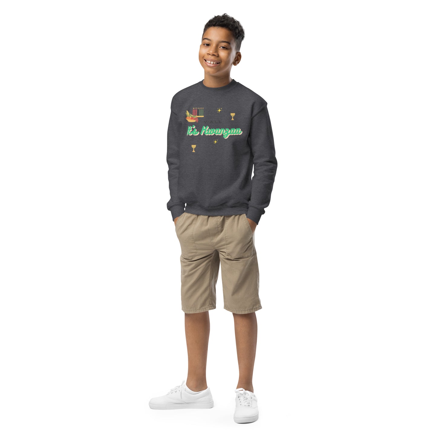 Y'all It's Kwanzaa Youth Crewneck Sweatshirt
