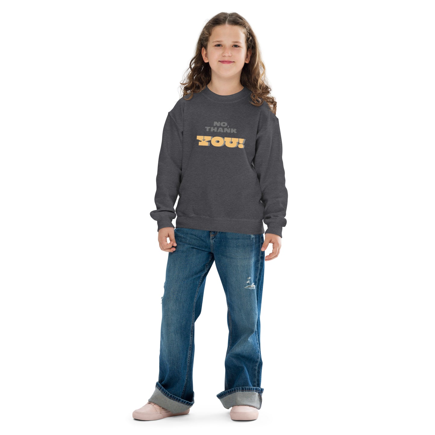 No, Thank YOU! Youth Crewneck Sweatshirt