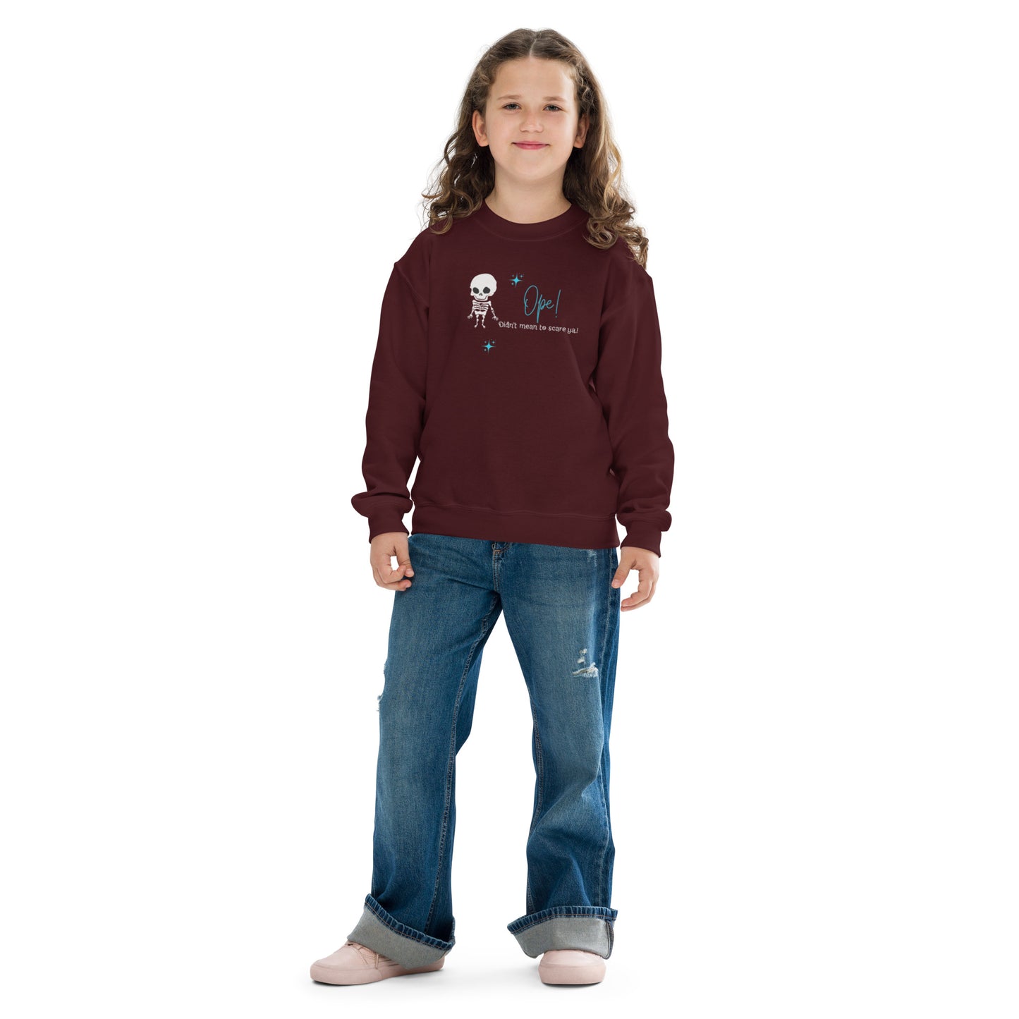 Skeleton Ope! Youth Crewneck Sweatshirt