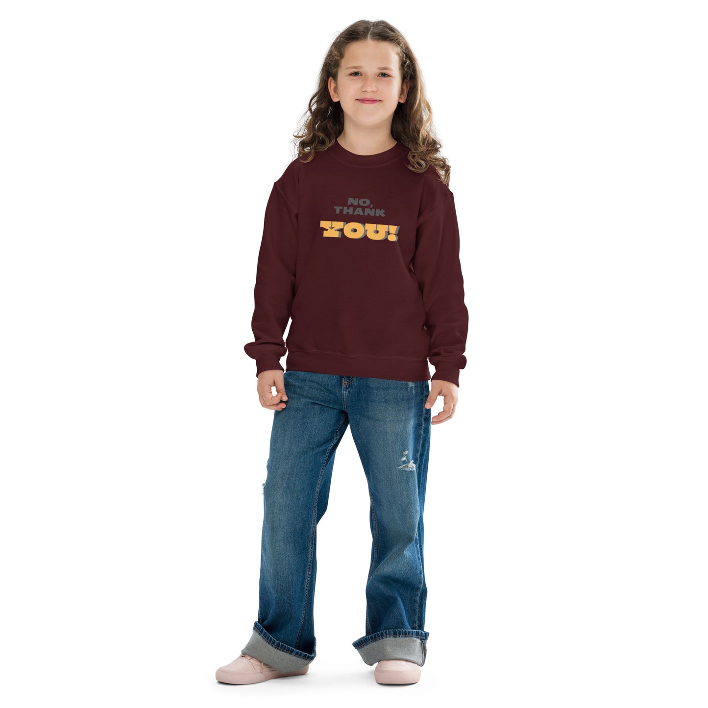 No, Thank YOU! Youth Crewneck Sweatshirt