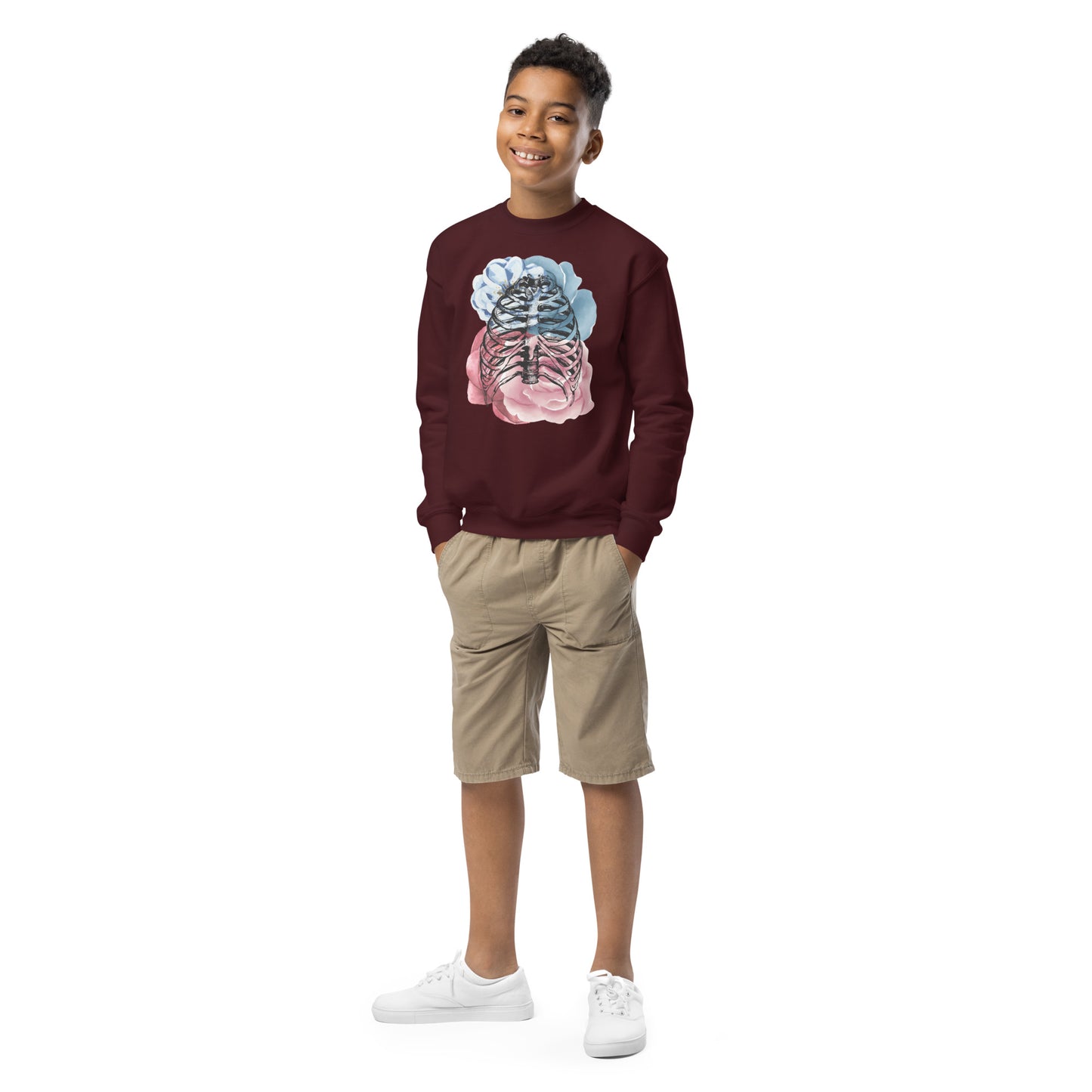 Love Eternal Rosy Lungs Youth Crewneck Sweatshirt