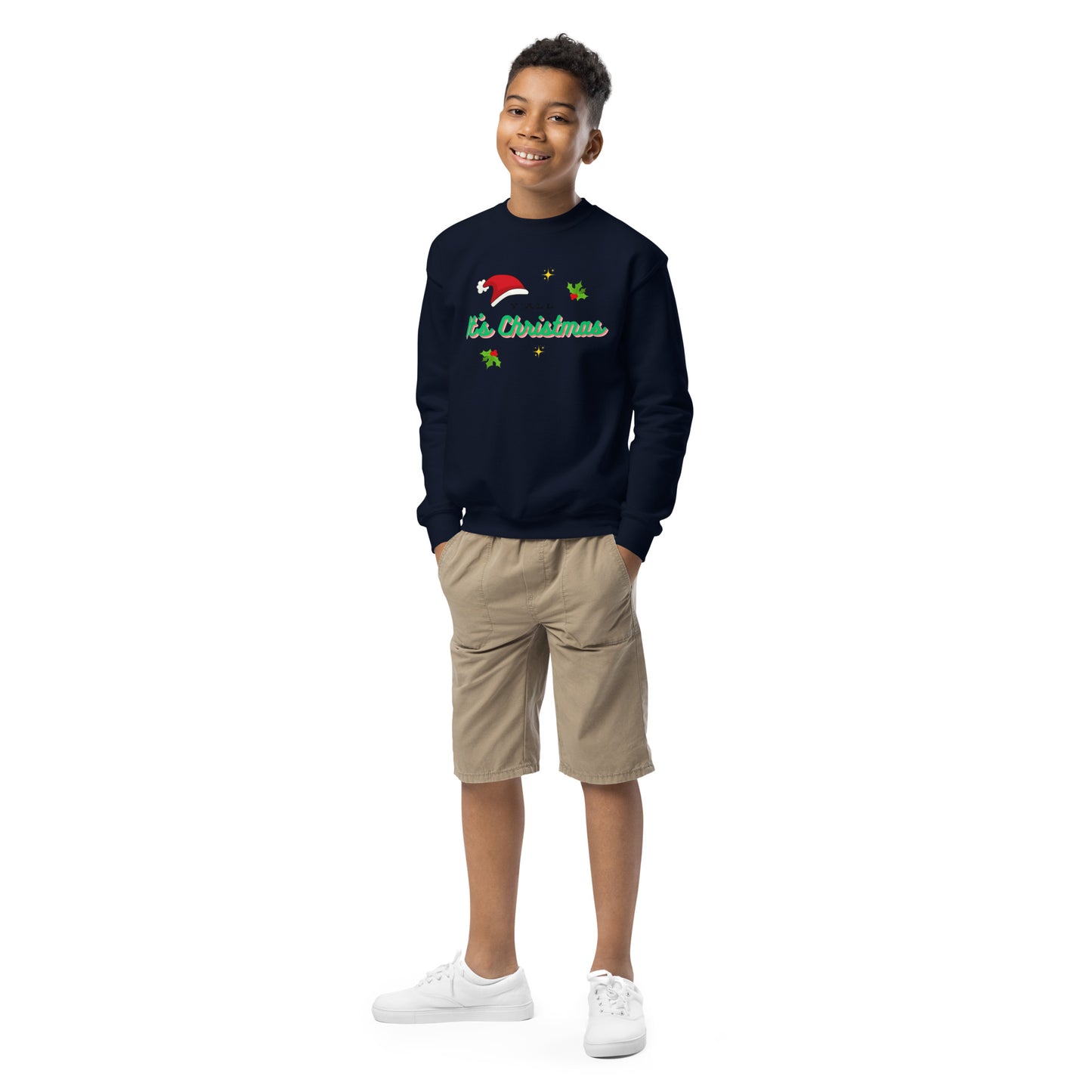 Y'all It's Christmas Youth Crewneck Sweatshirt