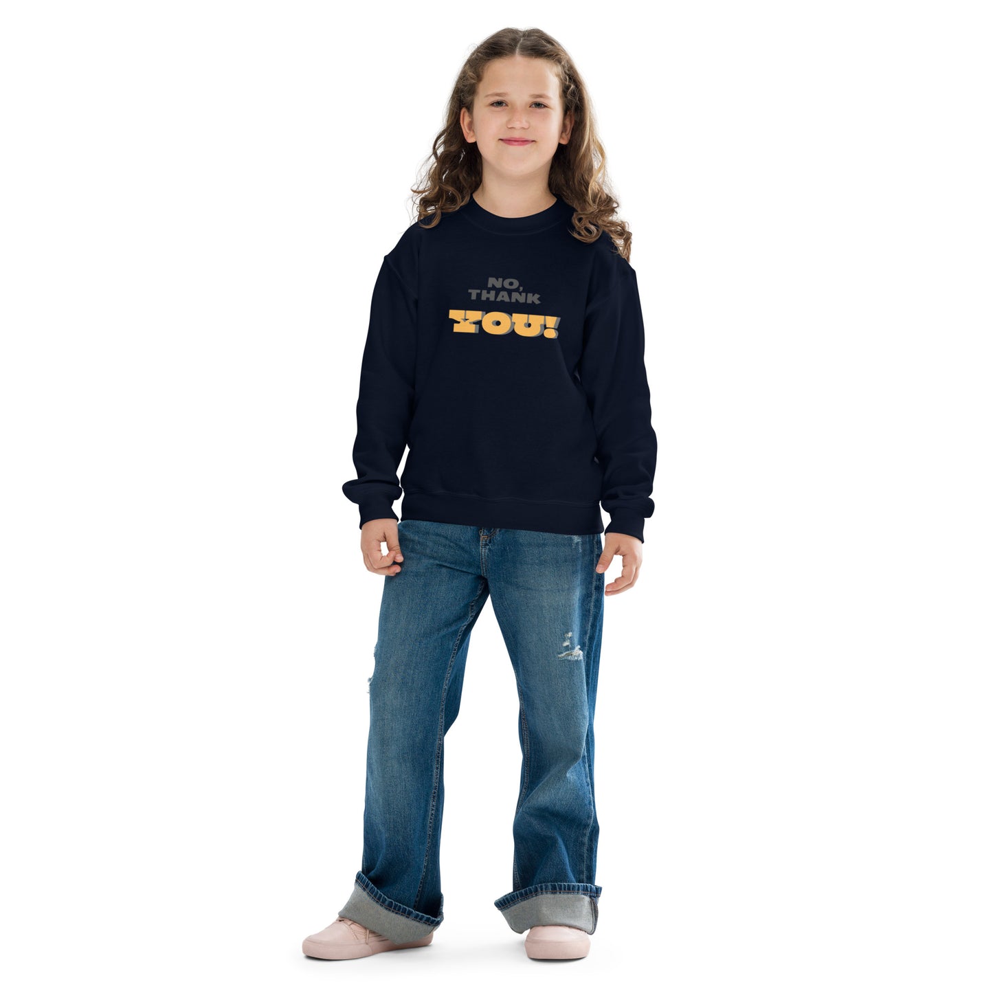 No, Thank YOU! Youth Crewneck Sweatshirt
