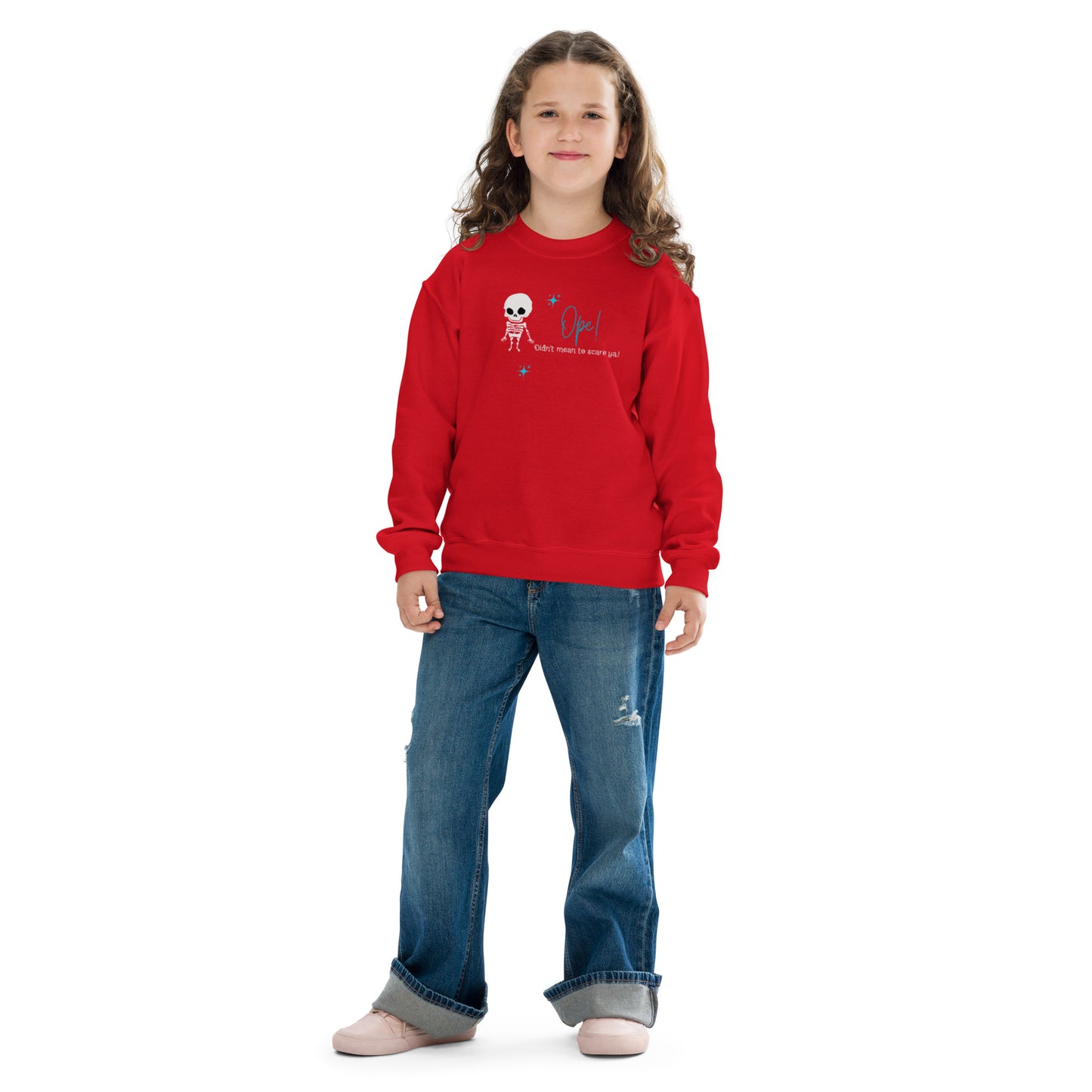 Skeleton Ope! Youth Crewneck Sweatshirt