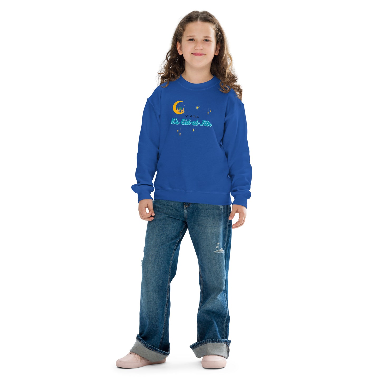 Y'all It's Eid-al-Fitr Youth Crewneck Sweatshirt