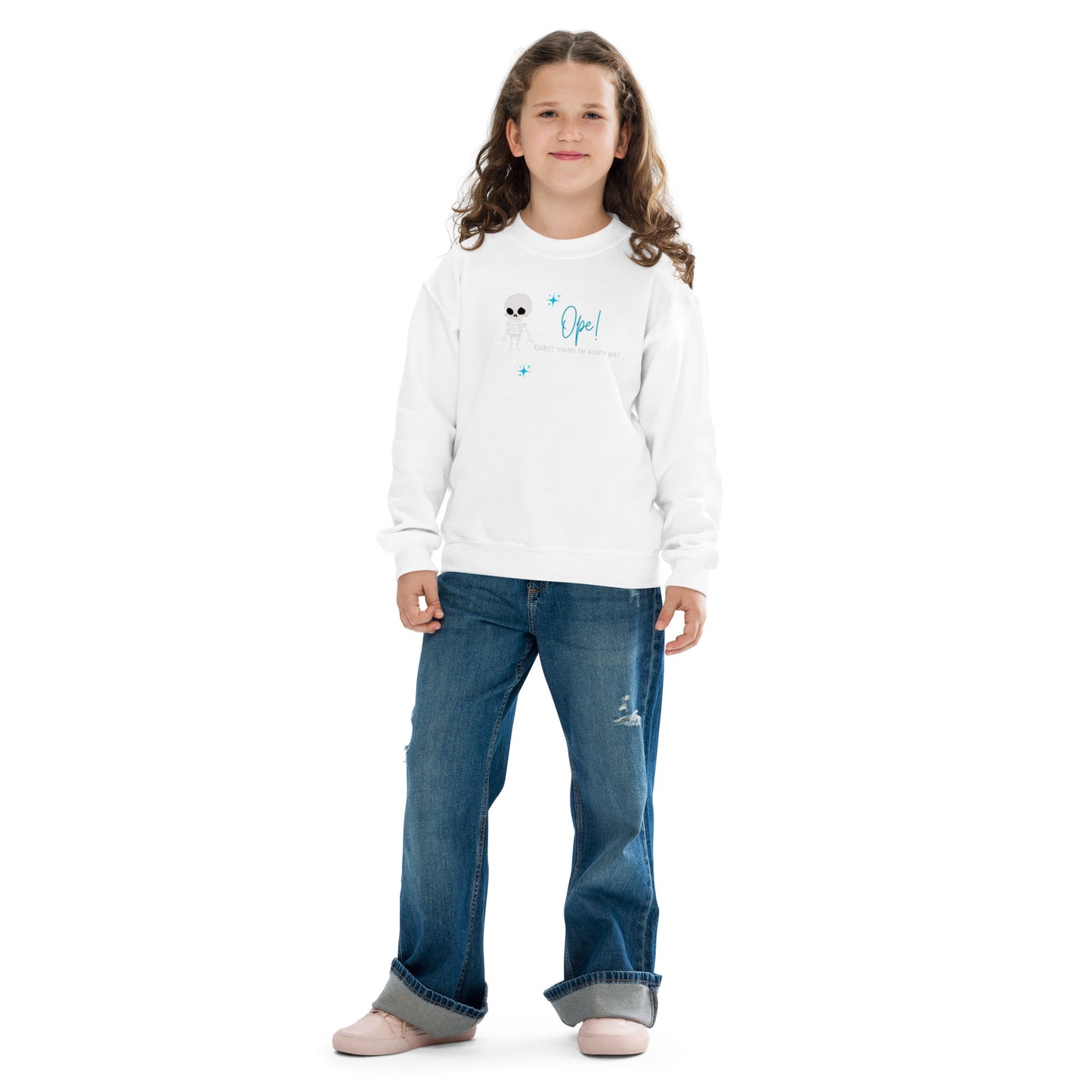 Skeleton Ope! Youth Crewneck Sweatshirt