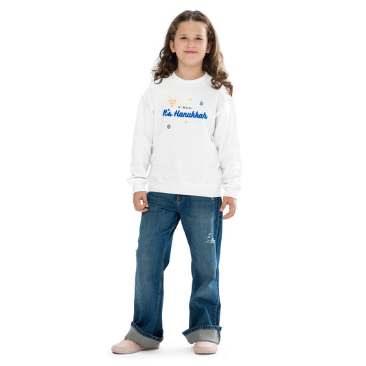 Y'all It's Hanukkah Youth Crewneck Sweatshirt