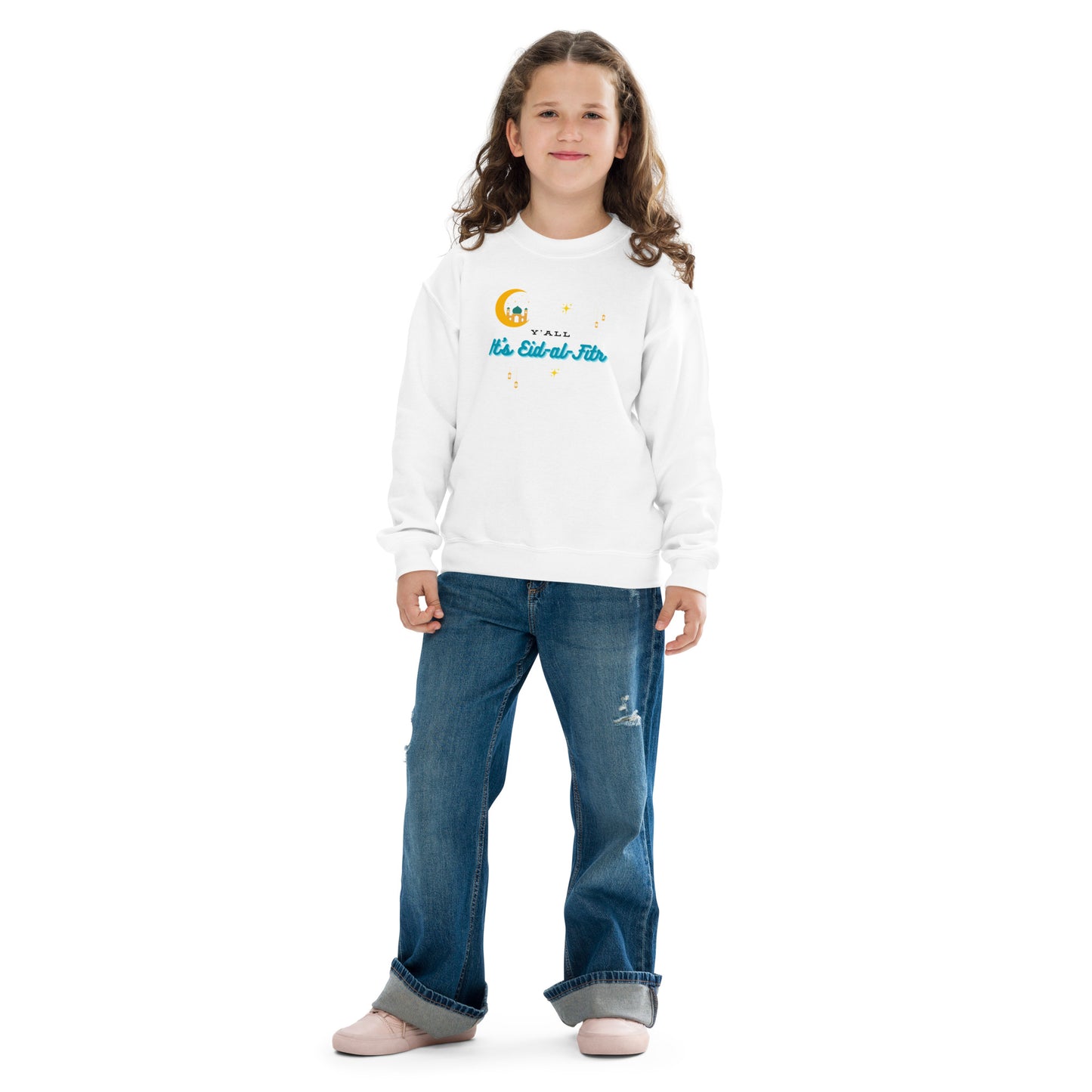 Y'all It's Eid-al-Fitr Youth Crewneck Sweatshirt