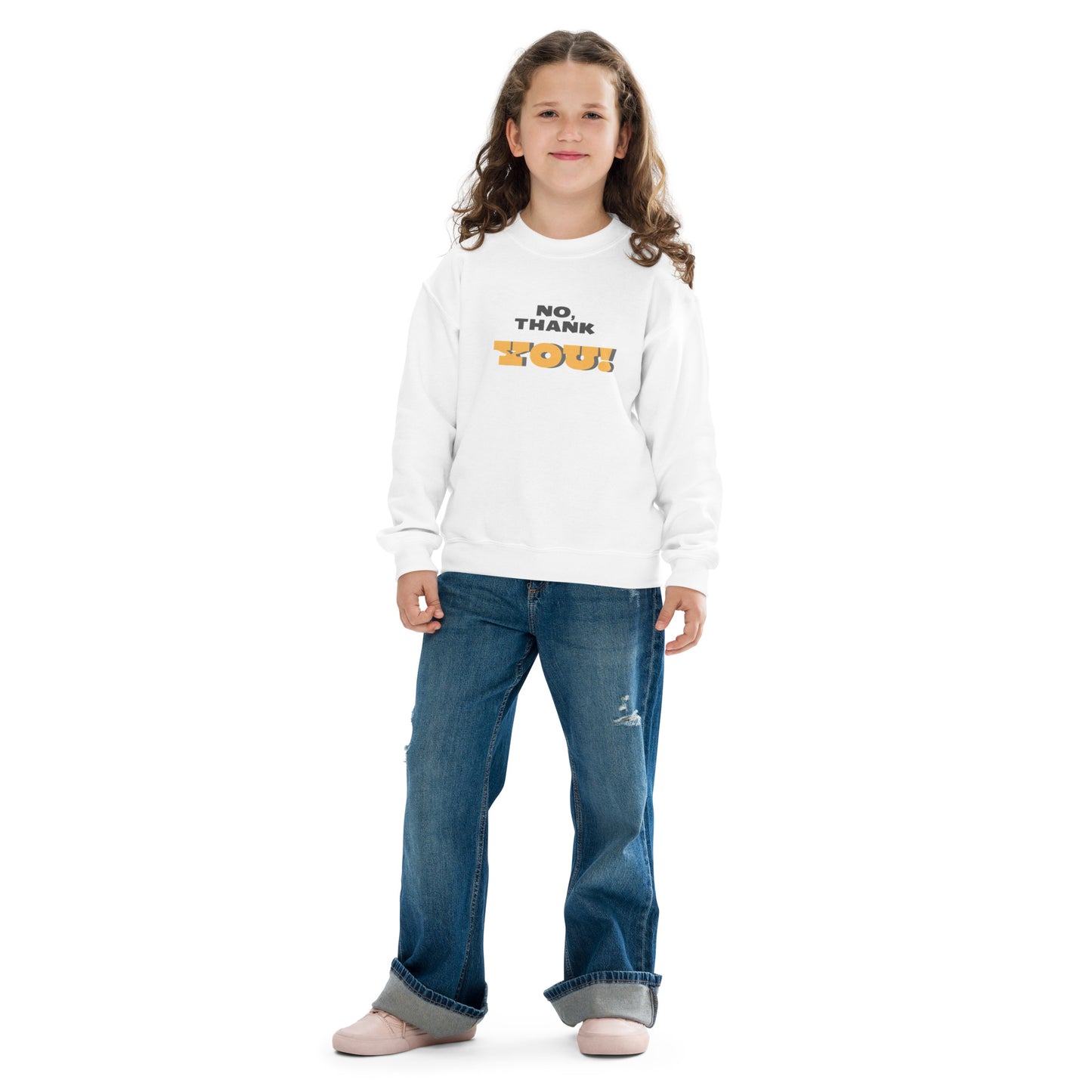 No, Thank YOU! Youth Crewneck Sweatshirt