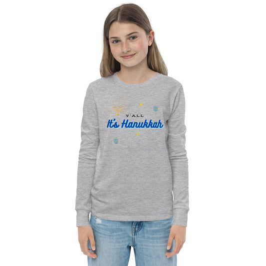 Y'all It's Hanukkah Youth Long Sleeve Tee