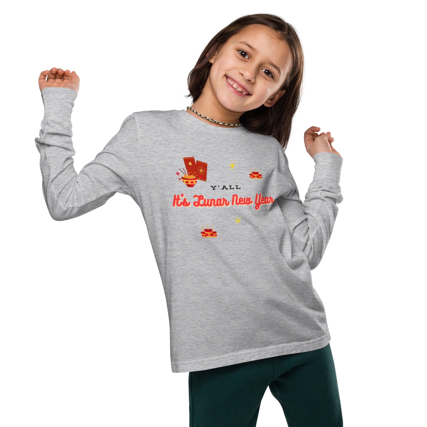 Y'all It's Lunar New Year Youth Long Sleeve Tee