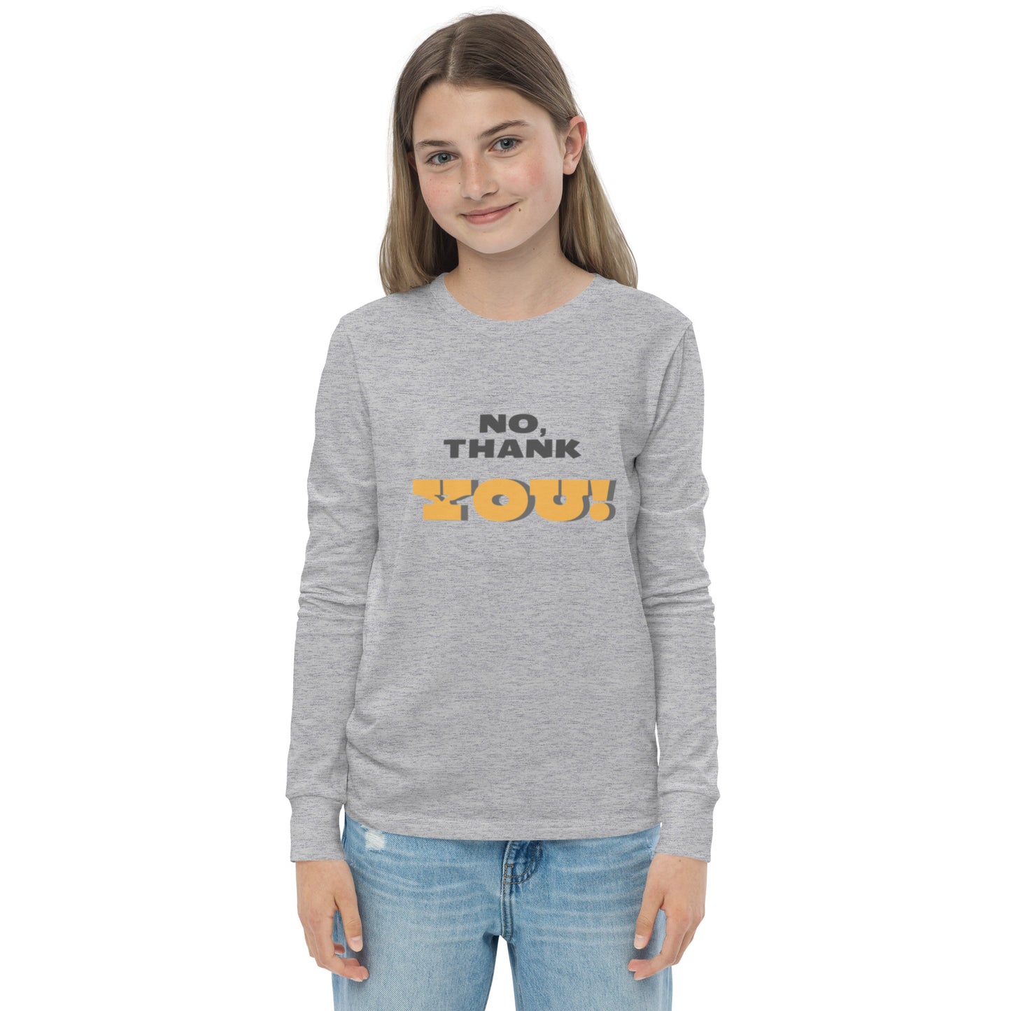 No, Thank YOU! Youth long sleeve tee