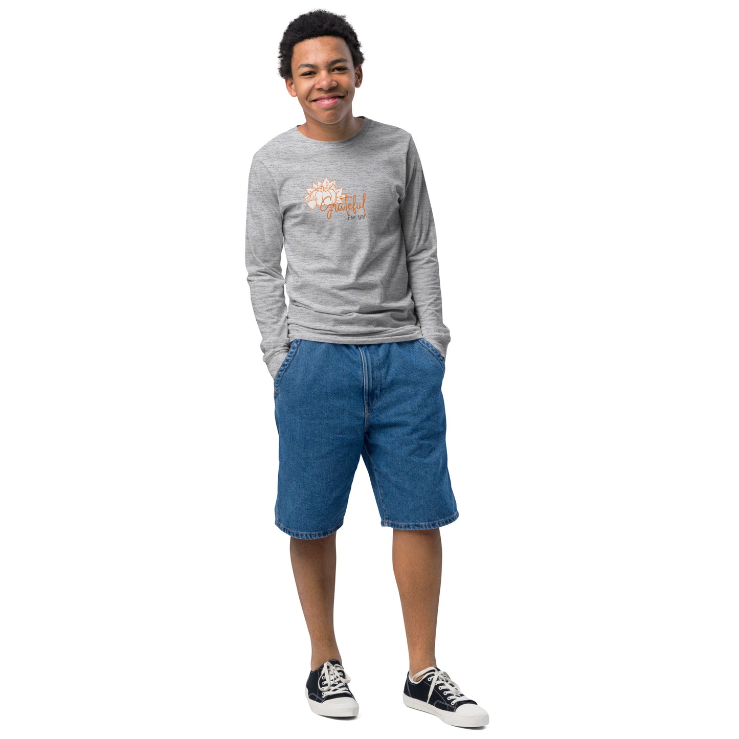 Grateful For Ya Youth Long Sleeve Tee