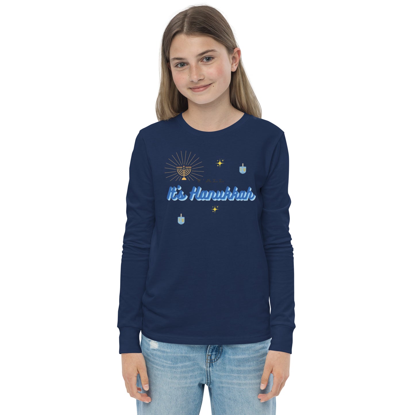 Y'all It's Hanukkah Youth Long Sleeve Tee