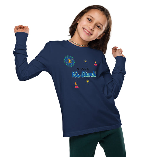 Y'all It's Diwali Youth Long Sleeve Tee