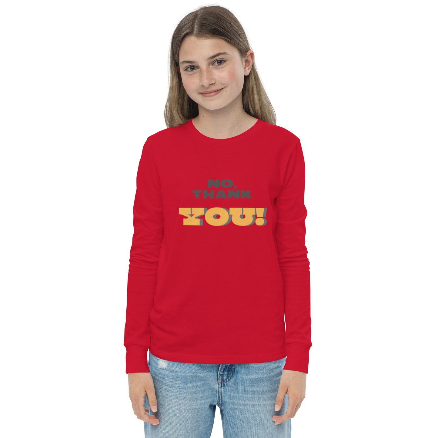 No, Thank YOU! Youth long sleeve tee