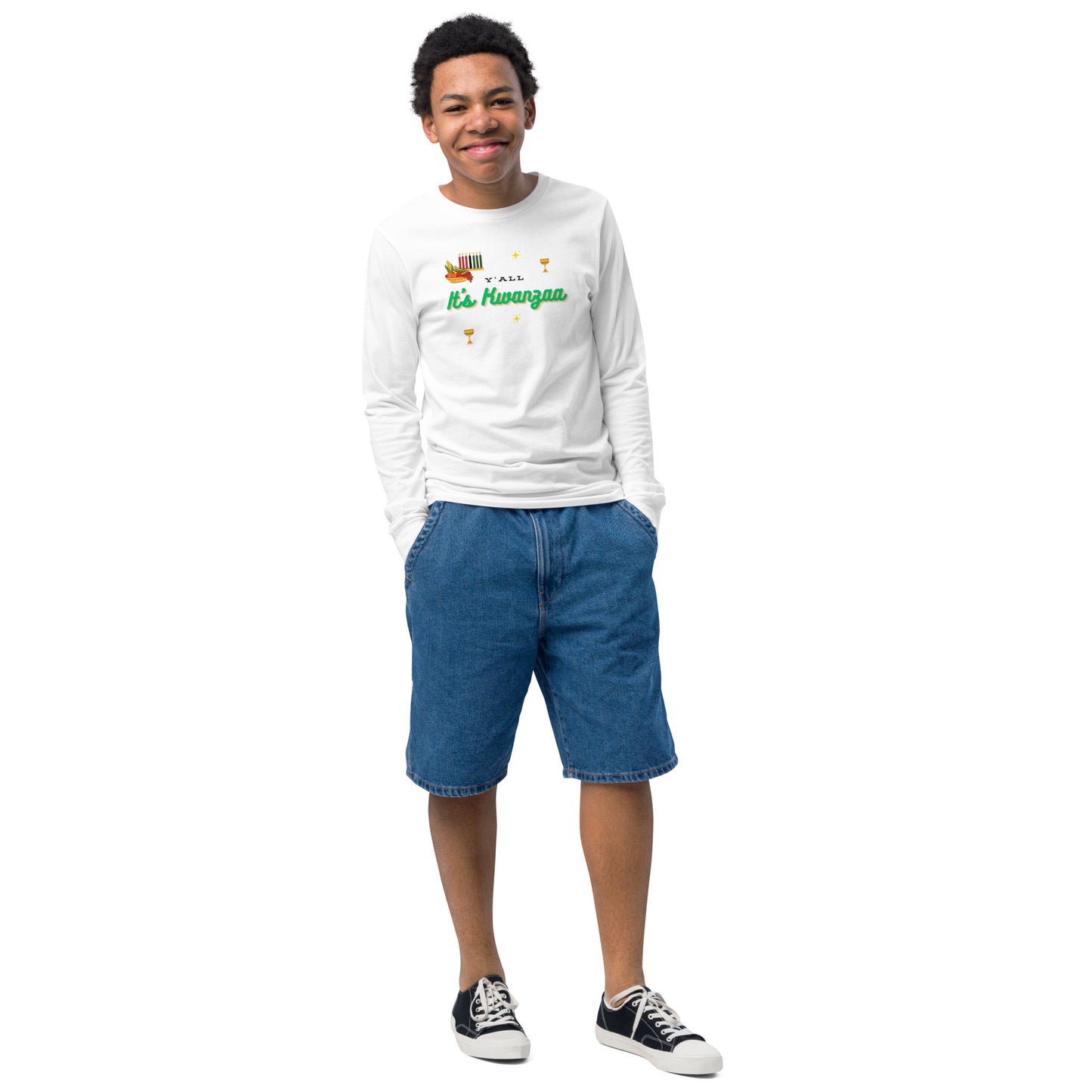 Y'all It's Kwanzaa Youth Long Sleeve Tee