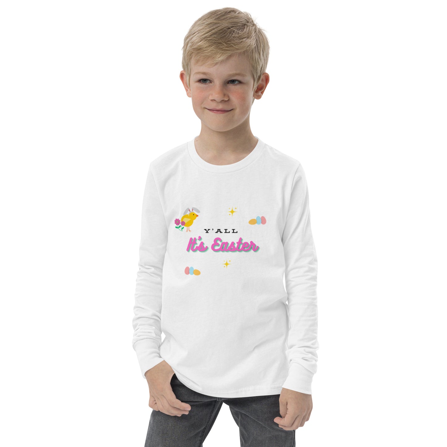 Y'all It's Easter Youth Long Sleeve Tee