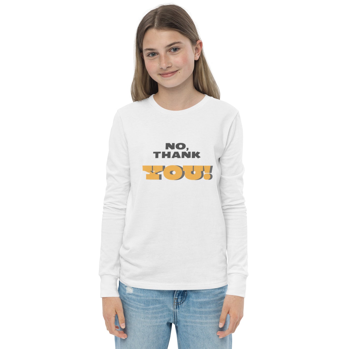 No, Thank YOU! Youth long sleeve tee